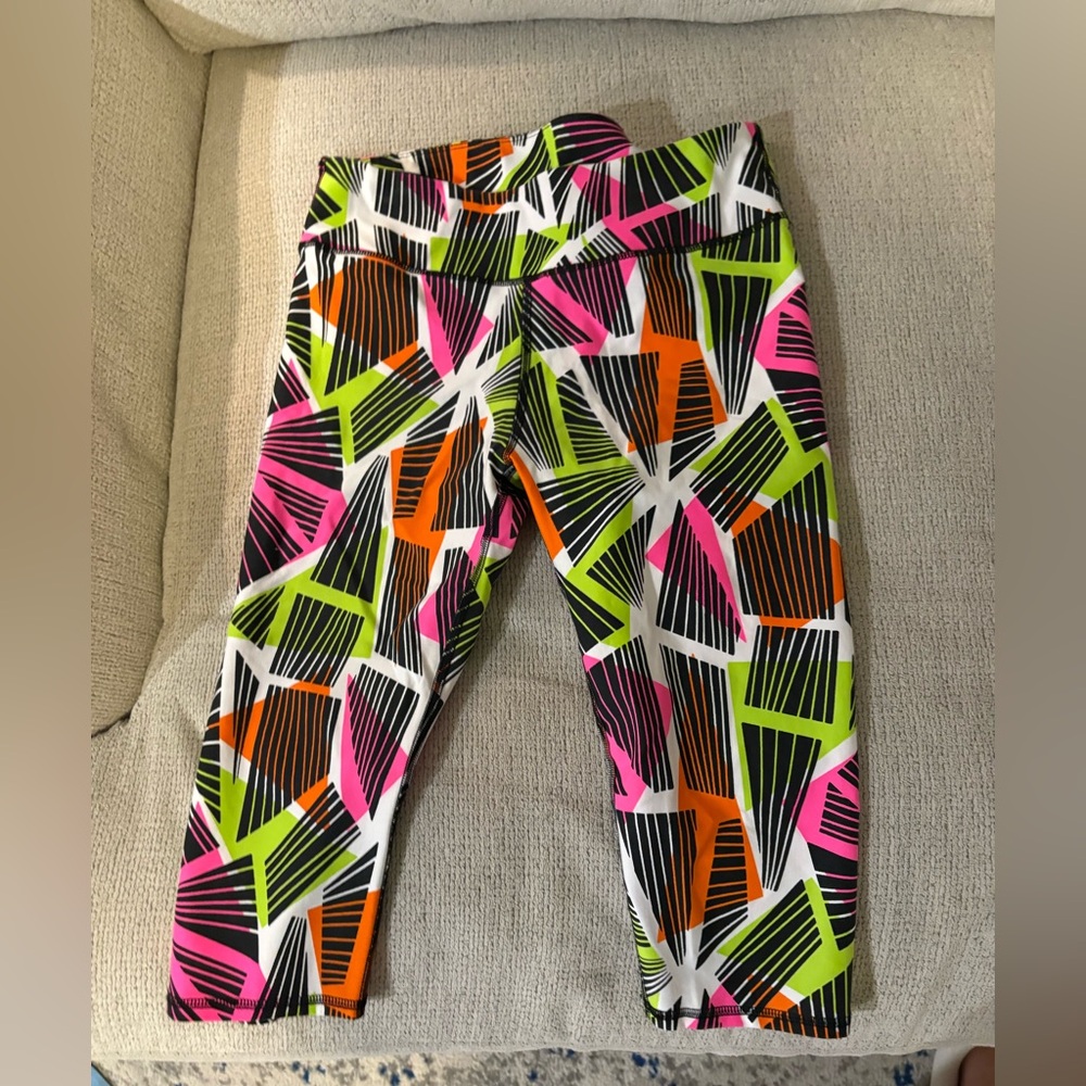 Fabletics Geometric Neon Leggings (Medium)